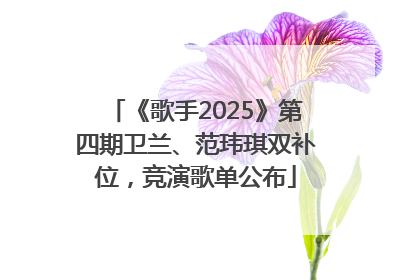 《歌手2025》第四期卫兰、范玮琪双补位，竞演歌单公布