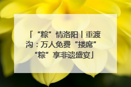 “粽”情洛阳丨重渡沟：万人免费“搂席” “粽”享非遗盛宴