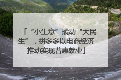 “小生意”撬动“大民生”，拼多多以电商经济推动实现普惠就业