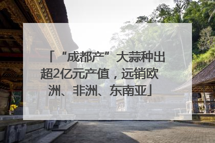 “成都产”大蒜种出超2亿元产值，远销欧洲、非洲、东南亚