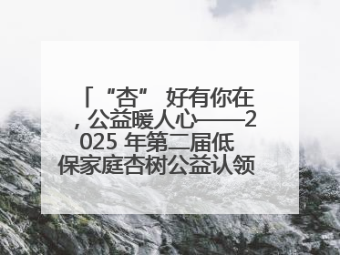 “杏” 好有你在，公益暖人心——2025 年第二届低保家庭杏树公益认领活动开启