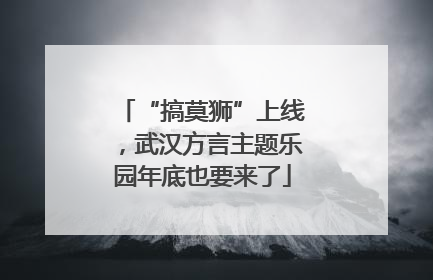 “搞莫狮”上线，武汉方言主题乐园年底也要来了
