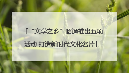 “文学之乡”昭通推出五项活动 打造新时代文化名片