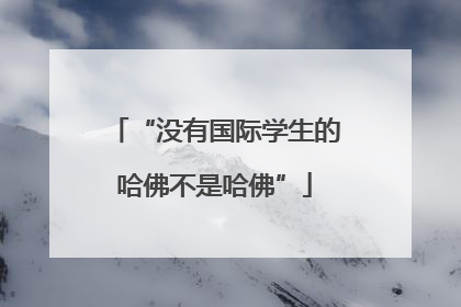 “没有国际学生的哈佛不是哈佛”