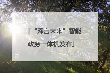 “深言未来”智能政务一体机发布
