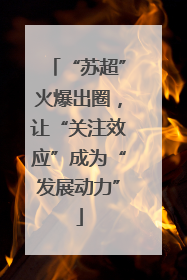 “苏超”火爆出圈，让“关注效应”成为“发展动力”