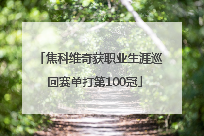 焦科维奇获职业生涯巡回赛单打第100冠