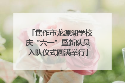 焦作市龙源湖学校庆“六一”暨新队员入队仪式圆满举行