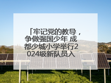 牢记党的教导，争做强国少年 成都少城小学举行2024级新队员入队仪式