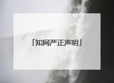 知网严正声明