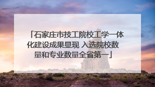 石家庄市技工院校工学一体化建设成果显现 入选院校数量和专业数量全省第一