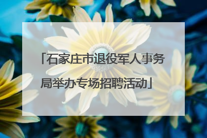 石家庄市退役军人事务局举办专场招聘活动