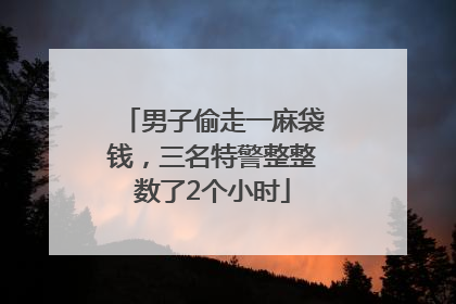男子偷走一麻袋钱，三名特警整整数了2个小时