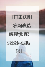 甘肃庆阳：农网改造解民忧 配变投运促振兴
