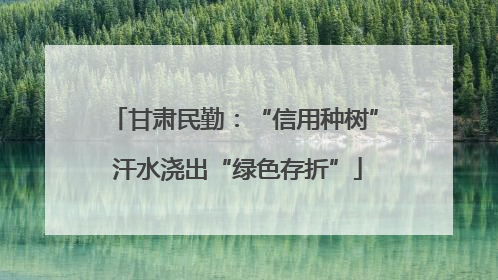 甘肃民勤：“信用种树” 汗水浇出“绿色存折”
