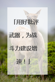 用好批评武器，为战斗力建设增速！