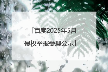 百度2025年5月侵权举报受理公示