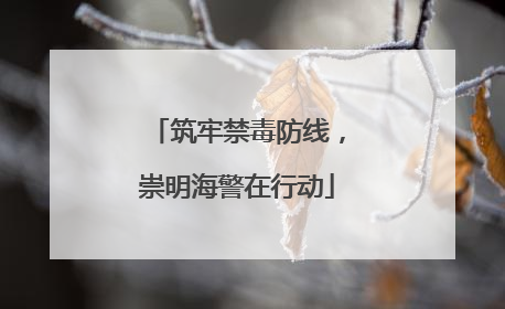 筑牢禁毒防线，崇明海警在行动