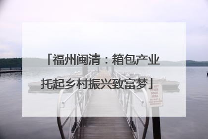 福州闽清：箱包产业托起乡村振兴致富梦