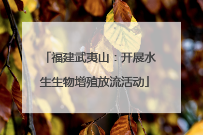 福建武夷山：开展水生生物增殖放流活动