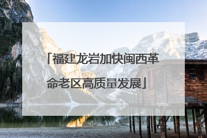 福建龙岩加快闽西革命老区高质量发展