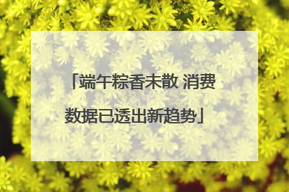 端午粽香未散 消费数据已透出新趋势