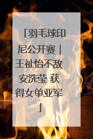 羽毛球印尼公开赛｜王祉怡不敌安洗莹 获得女单亚军
