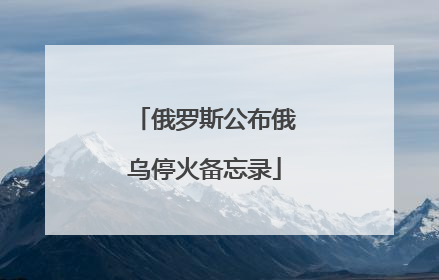俄罗斯公布俄乌停火备忘录