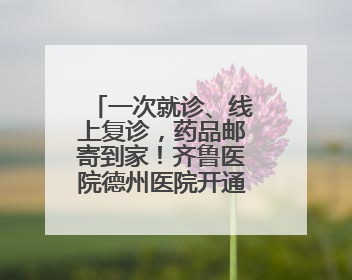 一次就诊、线上复诊，药品邮寄到家！齐鲁医院德州医院开通线上就医功能