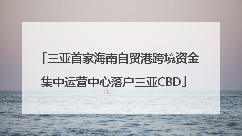 三亚首家海南自贸港跨境资金集中运营中心落户三亚CBD