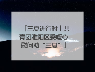 三夏进行时丨共青团睢阳区委暖心慰问助“三夏”