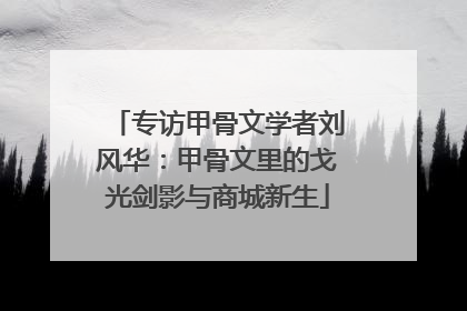 专访甲骨文学者刘风华：甲骨文里的戈光剑影与商城新生