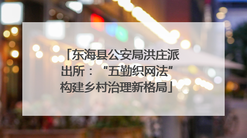 东海县公安局洪庄派出所：“五勤织网法”构建乡村治理新格局