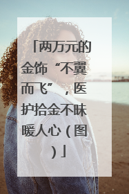 两万元的金饰“不翼而飞”，医护拾金不昧暖人心（图）