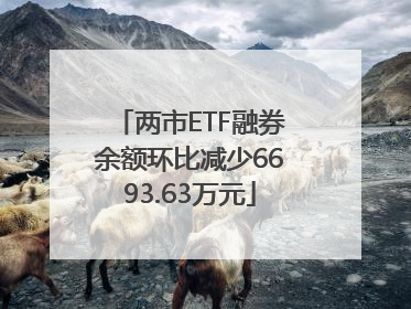 两市ETF融券余额环比减少6693.63万元