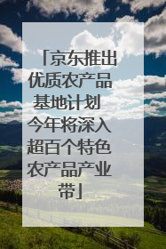 京东推出优质农产品基地计划 今年将深入超百个特色农产品产业带