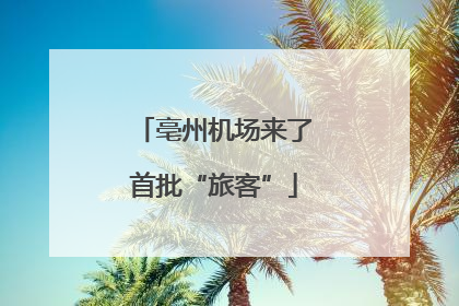 亳州机场来了首批“旅客”