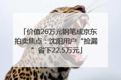 价值26万元钢笔成京东拍卖焦点：沈阳用户“捡漏”省下22.5万元