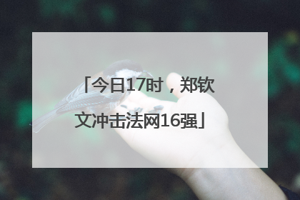 今日17时，郑钦文冲击法网16强