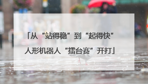 从“站得稳”到“起得快” 人形机器人“擂台赛”开打