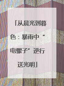 从晨光到暮色：暴雨中“电骡子”逆行送光明