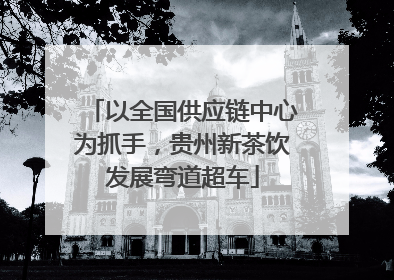 以全国供应链中心为抓手，贵州新茶饮发展弯道超车