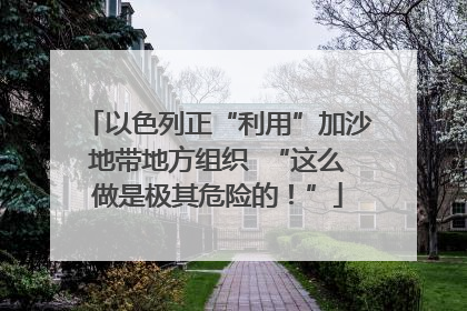 以色列正“利用”加沙地带地方组织  “这么做是极其危险的！”