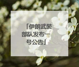 伊朗武装部队发布一号公告
