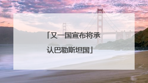 又一国宣布将承认巴勒斯坦国