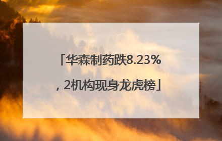 华森制药跌8.23%，2机构现身龙虎榜