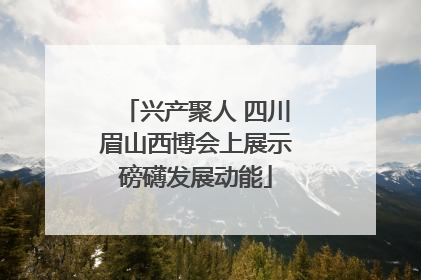 兴产聚人 四川眉山西博会上展示磅礴发展动能