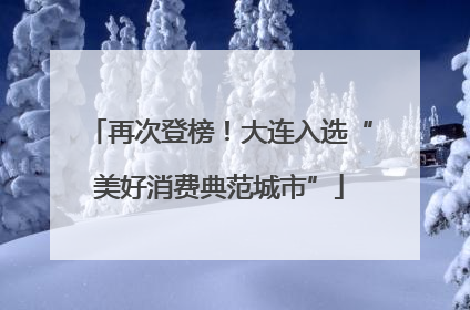 再次登榜！大连入选“美好消费典范城市”