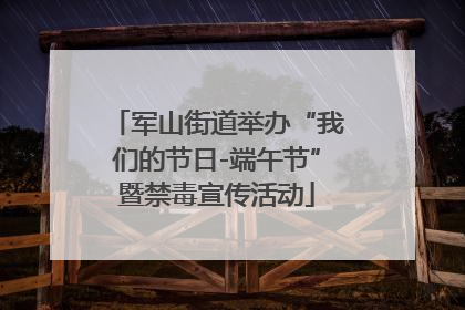 军山街道举办“我们的节日-端午节”暨禁毒宣传活动