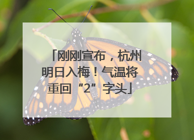 刚刚宣布，杭州明日入梅！气温将重回“2”字头